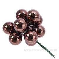 Набор елочных игрушек "Шар на проволоке" (стекло), D2,5 см, (12х12шт.)