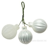Набор елочных игрушек "Шар на проволоке" (стекло), D3 см, (3шт.)
