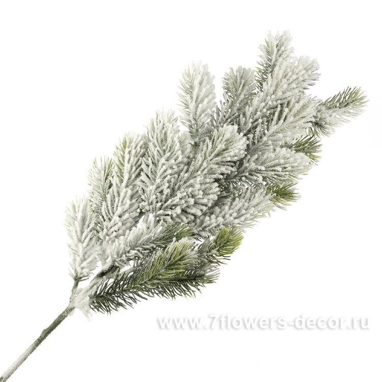 Ветка еловая заснеженная искусственная (пластик), 65 см