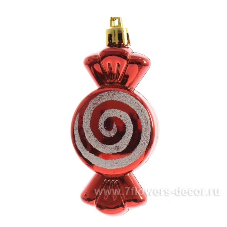 Набор елочных украшений "КОНФЕТА" (пластик), 4х8см, (2шт)