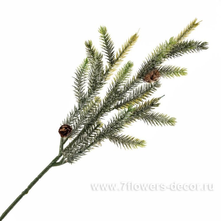 Ветка еловая искусственная (пластик), 36 см