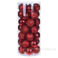 Набор елочных игрушек "Шар" (пластик), D6 см, (35шт.)