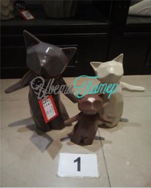 Набор фигурок Коты (керамика) 16х7.5х25см; 15х6х19см; 10.5х4.5х13.5см; 3шт