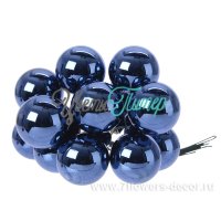 Набор елочных украшений "Шарик на проволоке" (стекло), 2.5см, 12х12шт. 713022