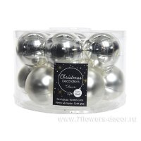 Набор елочных игрушек "Шар" (стекло), D5 см, (12шт.)