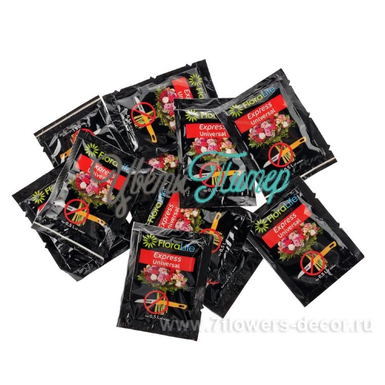 Oasis Floralife Express Universal 300; Порошковая подкормка д/срез. цв. (без подрез. стебля); 5гр (5