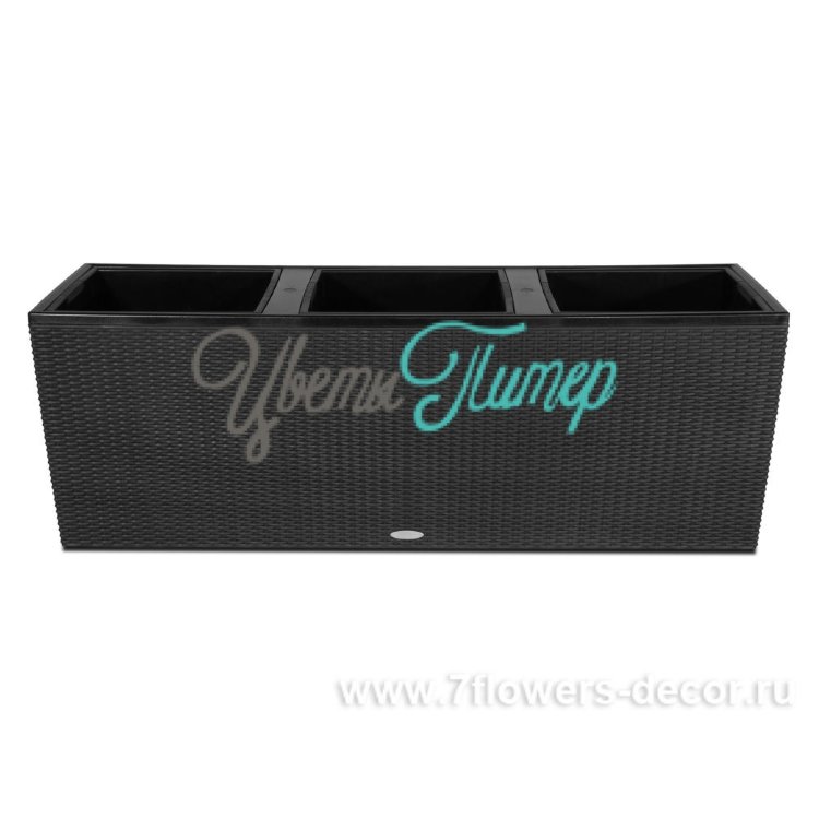 Кашпо (пластик) Lechuza TRIO Cottage Complete (granite); 130x42xH44см