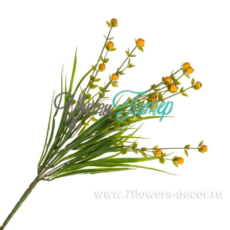 Цветок искусственный с ягодами (пластик); 45см