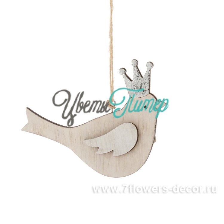 Елочное украшение "Птичка" (дерево); 9х6.5см